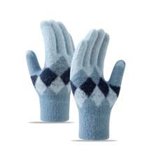 1 Paar flauschige Winter Handschuhe für Frauen, Outdoor Radfahren Sport Ski warme dicke gestrickte Touchscreen Handschuhe, geeignet als Geschenk für Freunde und Familie