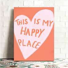 This Is My Happy Place Poster, Vintage Art, Pink And Orange Poster, Wall Art, Wall Decoration, Ideal Gift For Bedroom Living Room And Kitchen Corridor, Wall Art, Wall Decoration, Autumn Decoration, Room Decoration, 1 Oil Painting In Wood Frame (3) Thickness 2.25cm/0.9Inch, High Quality Wall Painting Poster, Direct Wall Painting, Home Gift Decoration, Room Decoration Aesthetics, Wall Decoration Art, Christmas Gift, Christmas Decoration, Perfect Gift, Living Room, Bath Room, Bedroom, Kitchen, Room Decoration, Trump, Wall Art, Wall Decoration, Fig, Decorations Customs Clearance, Art Bedroom Poster Wall Art Cleaning Activities Closed - Dusty Pink - View 1