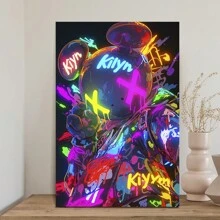 KAW Graffiti Style Art Canvas, Modern Street Culture Wall Art, Suitable For Bedroom, Kitchen, Dining Room, Living Room, Office, And Other Home Wall Decorations
