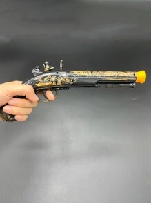 Pistola de Pirata do Caribe de Plástico, Brinquedo de Cosplay de Pirata, Acessório e Brinquedo de Arma para Fantasia de Personagem de Halloween, Acessório para Peça de Teatro, Festa e Festival, Adequado Tanto para Homens Quanto para