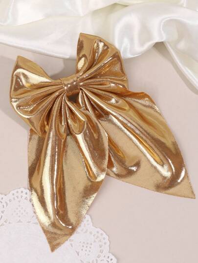 1 ou 2 unidades de presilhas de cabelo douradas e prateadas para meninas pequenas, laços de cabelo brilhantes e modernos com duas pontas, excelentes presentes para crianças e adolescentes, presilhas tipo jacaré, presilhas de cabelo para festas, festivais e formaturas.