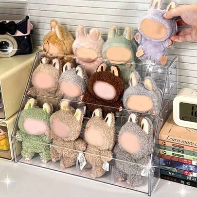 1pc Transparent Acrylic Tiered Display Stand For Plush Toys, Collectible Figurines, Key Chains, Width 2.75in, Suitable For Storing Items Less Than 2.75in Wide