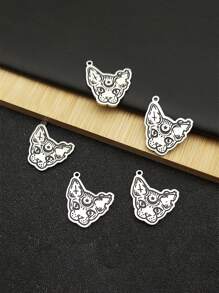 5PCS Witch Cat Crescent Moon Star Charm Enamel Stainless Steel Pendant DIY Necklace Earrings Bangle Jewelry Making
