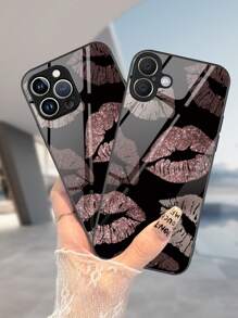 Ốp lưng điện thoại 1 chiếc với thiết kế môi in nhũ lấp lánh, mặt kính cường lực độ nét cao, tương thích với iPhone 17 Pro Max/17 Air/17 Pro/17/16 Pro Max/16 Pro/16 Plus/16, A55/A54/S24/S24 Plus/S24 Ultra/S24 FE, Pixel 9/9 Pro/9 Pro XL và nhiều dòng điện thoại khác. Món quà tuyệt vời dành cho gia đình, bạn bè và người thân yêu. - Trong sáng - Xem 1