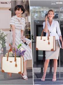 NEWHEY Laptop Bag For Women 15.6 Inch Laptop Tote Bag Waterproof Canvas Work Bag Lightweight Laptop Briefcase Professional Women Business Office Bag Travel Handbag Shoulder Bag
