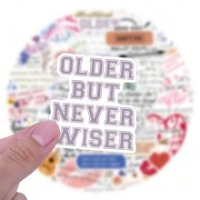 50pcs Inspirational Positive Energy Graffiti Stickers - Durable PVC Material, Non-Stick Paper, Suitable For Laptops, Refrigerators, Water Bottles, Mobile Phones And Luggage