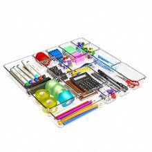 Kit 25 Modular Multipurpose Organizer Drawers Acrylic Crystal