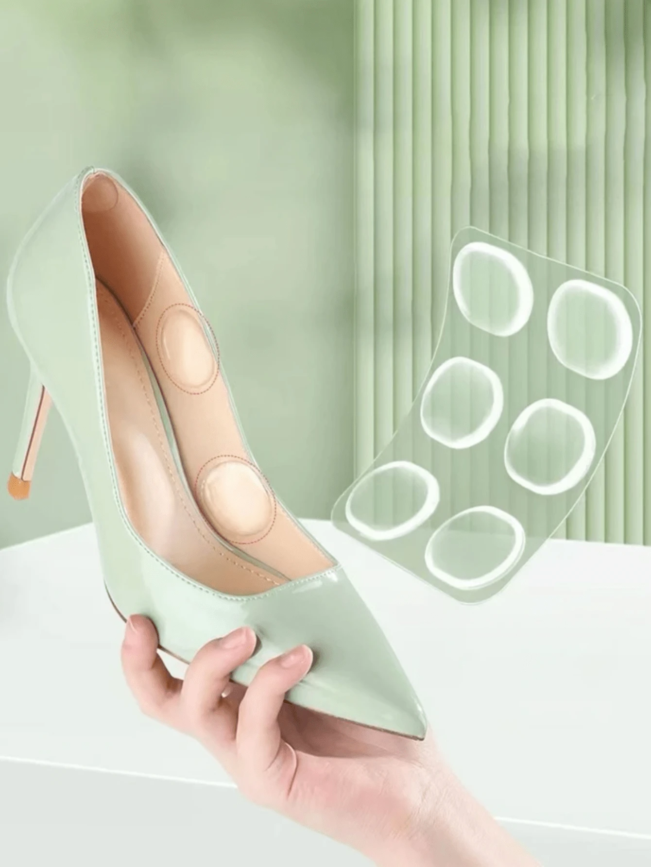 6pcs/Set Silicone Anti-Friction Pads For Women High Heels