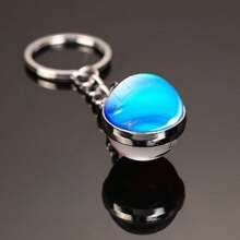 1pc 8 Planets Galaxy Moon Crystal Glass Keychain Pendant Keyring Gift Souvenir Car Accessories Bag Charm