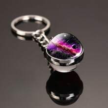 1pc 8 Planets Galaxy Moon Crystal Glass Keychain Pendant Keyring Gift Souvenir Car Accessories Bag Charm