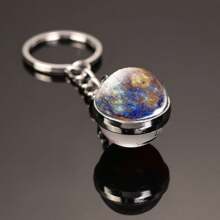 1pc 8 Planets Galaxy Moon Crystal Glass Keychain Pendant Keyring Gift Souvenir Car Accessories Bag Charm