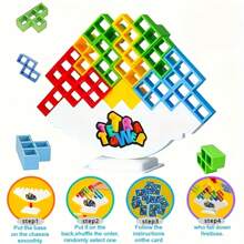 Stack Attack Game - Virus Interactive Balancing Block Stacking Board Game For Family Lessons And Office, Random Colors - Multicolor - View 9