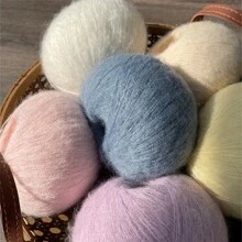 Bolsa de fios variegados de 6 fios - Mudança gradual de cor e mistura de renda de 50% acrílico, 30% alpaca, 20% angorá para tricô e crochê faça você mesmo, suéteres, xales e jaquetas da moda outono e inverno