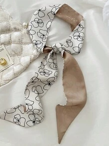 4pcs Khaki Atmosphere Narrow Long Scarves, Can Be Tied As Waist Belt Or Neckerchief Valentines - Khaki - View 5