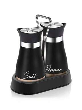 2pcs/Set Seasoning Bottle Set, Includes Salt & Pepper Shaker, Spice Grinder With Holder, 4oz Airtight Spice Jars, Functional Kitchen Accessories, Holiday Party Gift