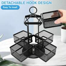 Tea Bag Organizer Storage Holder 360-Degrees Spinning Carousel, 8 Compartments TeaBags Display Rack With Lazy Susan Platform For Kitchen Home Office Coffee Bar Counter -Black - 8 Fächer - View 6