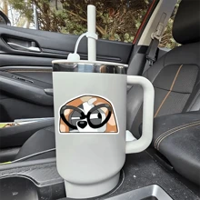 1PC, Funny 3 Inch Removable Outdoor Waterproof Vinyl Creative Gift Cute Pet Class Cartoon Stickers Funny Dog Sticker Cartoon Dog Sticker Dog With Glasses Sticker Pet Humor Sticker Sassy Dog Sticker