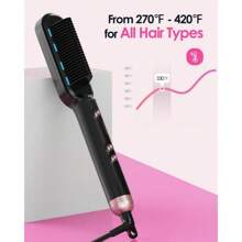 Negative Ion Hair Straightening Brush - 玫瑰金 - 查看 5