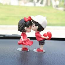 2pcs Heart Couple Car Ornament Car Decoration Ornament,Valentine's Day Gift, Valentine's Day Car Decoration - Red - View 8