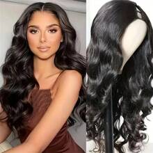 V Shape Body Wave Upgrade No Glue Side Part Human Hair Beginner Friendly Wigs V Part Body Wave Wig Human Hair For Women Natural Suitable For Everyday & Special Occasions Easy Maintenance - Natural Black - Xem 5