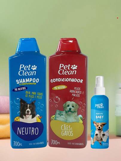 Pet Clean Shampoo Condicionador e Perfume para Cachorros e Gatos