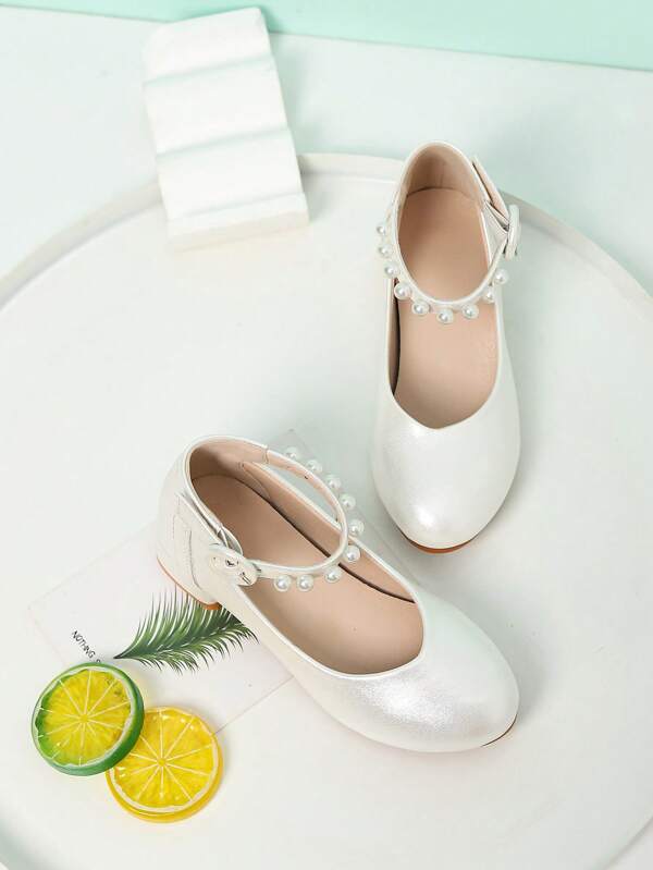 Nowe dziewczęce wysokie obcasy, eleganckie buty morelowo-perłowe, buty do tańca i przemówienia Ly