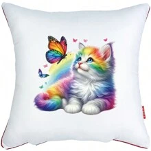 1/2/3 piezas Parches de tela con estampados de mariposa lindos y gato colorido para transferencia de calor, decoración DIY en ropa, sombreros, almohadas, mantas