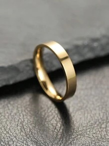 1pc Customized Minimalist Handwritten Text Stainless Steel 4mm Wide Ring, Engraved Anniversary, Gift For Lover, Family, Festival