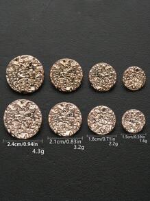 Set de 6/12 botones metálicos redondos con textura de piedra convexa, botones decorativos versátiles para abrigos, suéteres, chaquetas informales, zapatos, sombreros, manualidades DIY