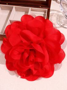 20 厘米夸张复古优雅双层雪纺面料花朵胸针，晚礼服、西装、主持人礼服装饰配件衣服包饰学校办公室配件衬衫夹克首饰圣诞节万圣节衣服别针有趣可爱的教师礼物