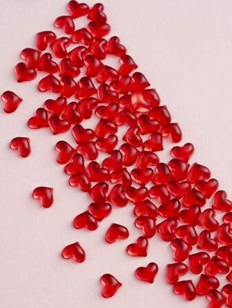 100Pcs Cherry Red Bow Heart Rose Flower Nail Charms Dark Red Tie Valentine'S Day Nail Parts Supplies For Diy Women'S Nail Salon Design Decoration Nails Nail Gems