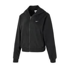 Nike Women Jackets Casual Hooded Knit Zipper Jacket W NSW NK CHLL FT FZ HDY FN2420-010 - Black/Sail White - View 1