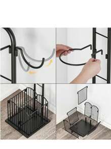Panier Organiseur de Basket-Ball, Porte Ballon avec Etagere Rangement, Support d'équipement de Sport sur pieds, 25x30x152cm