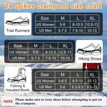 Crampons Ice Cleats For Shoes And Boots Upgraded 24 Spikes Anti-Slip Stainless Steel Snow Traction Ice Gripper For Shoes Men Women, Snow Chains For Hiking Winter Walking Climbing