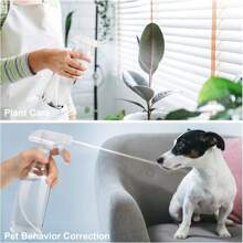 2 Pcs Plastic Spray Bottles, 6.8 Oz,250ml Mist & Stream, Heavy Duty Spraying, Empty Water Spray Bottle For Cleaning Solutions, Essential Oils, Hair, Plants, BBQ, Cat Dog Behavior Correction (Clear)