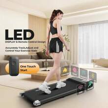Almohadilla para caminar, caminadora para debajo del escritorio 2 en 1, almohadilla portátil para caminar con Bluetooth y aplicación inteligente, capacidad de 265 libras para oficina en casa, con control remoto - Rosa - Ver 3