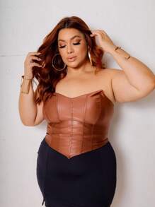 Top Corselet Cropped Plus Size