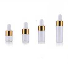 20 piezas Botellas cuentagotas de cristal mini doradas -0,034/0,067/0,1/0,17oz Envase de muestra con tapa para aceites esenciales, perfumes y cosméticos - Perfecto para llevar alrededor Botella cuentagotas de cristal mini, Botella vacía de muestra de aceite esencial con tapa dorada, Pequeño tanque de almacenamiento con gotero de perfume, cosméticos y líquidos de aromaterapia de laboratorio - oro+transparente - Ver 2