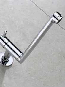 1pc Kitchen Single Cold Faucet, Stainless Steel Into The Wall Balcony, Household Mop Pool Extended Lengthened Faucet(Chrome, Black,Selectable)