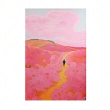 1 件花卉墙面艺术、粉色墙面装饰、彩色极简主义艺术印刷品、家居装饰、粉色公寓装饰、墙面艺术、艺术印刷品、画布、海报 - A 無框 - 查看 16