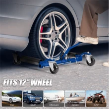 Car Wheel Dolly Jack Set, 1500LBS Capacity Mechanical Wheel Dolly With Steel Twin Rollers, Heavy Duty Rollers With Foot Pedal For Tire Auto Repair Moving - Set Of 2 - 藍色 - 查看 3