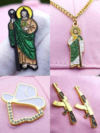 1/2 مشبك قبعة الجولف، دبوس معدني أنيق كرتوني، شارة ديكورية ممتعة على قبعة الجولف، سلسلة قبعة البيسبول، دبوس إبداعي، هدية للأصدقاء (بطاقة هدايا)