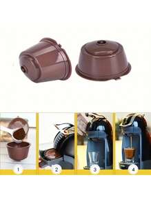 1 pieza/2 piezas/3 piezas/5 piezas Cápsulas de café reutilizables de color marrón compatibles con accesorios de café recargables, de vuelta a la escuela