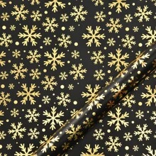 6 Stücke/12 Stücke Weihnachts Geschenkpapier aus Folie, Retro-Schwarz & Gold Hirsch, Schneeflocke, Weihnachtsbaum Muster, Geschenkverpackungspapier, Weihnachten