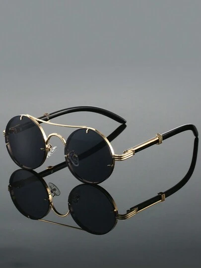 1 chiếc kính thời trang tròn cho nữ, gọng kim loại hai cầu kiểu dáng sành điệu, màu xanh lá cây, thiết kế càng kính giả vân gỗ sang trọng, hình dáng mới lạ, màu chuyển sắc, thích hợp sử dụng hàng ngày, đi biển, dự tiệc, phụ kiện đi biển, kính râm cho phái nữ, trang phục thu đông, phụ kiện đi biển, kính mắt cổ điển retro Y2K, quà tặng công sở, hoàn hảo cho sử dụng hàng ngày, đi biển, nghỉ mát, đi bộ, mua sắm, lái xe, chụp ảnh đường phố cho kỳ nghỉ hè ở bãi biển, hoạt động ngoài trời, du lịch.