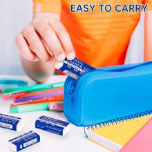 12/6/10/18/24/60pcs Simple White Eraser, Special Eraser For Exam, Pencil Writing, Wipe Clean Without Leaving Traces Creative Stationery Office Gifts,3.8cm*1.8cm Back To School