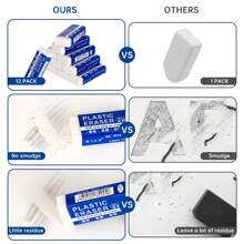 12/6/10/18/24/60pcs Simple White Eraser, Special Eraser For Exam, Pencil Writing, Wipe Clean Without Leaving Traces Creative Stationery Office Gifts,3.8cm*1.8cm Back To School