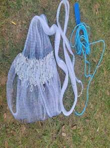 Old-Fashioned Cast Net, Radius 2.5-4.0M, Made Of Plastic Wire, Steel Drop Net. - White - View 6