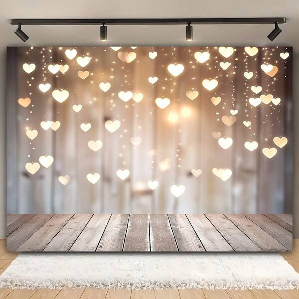 Polyester Love And Rural Wooden Photography Background - Multi Functional Banner, Suitable For Weddings, Birthdays, Bridal Parties - Universal Celebration Photo Booth And Wall Decoration