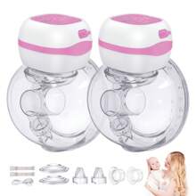 2PC  1200mAH  Baby Supplies,Baby Feeding,Hands-Free Portable With 3 Modes And 12 Levels, 5s Assembly,  Electric  Portable With 19 Mm / 21 Mm Flange - Pink - View 2